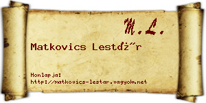 Matkovics Lestár névjegykártya